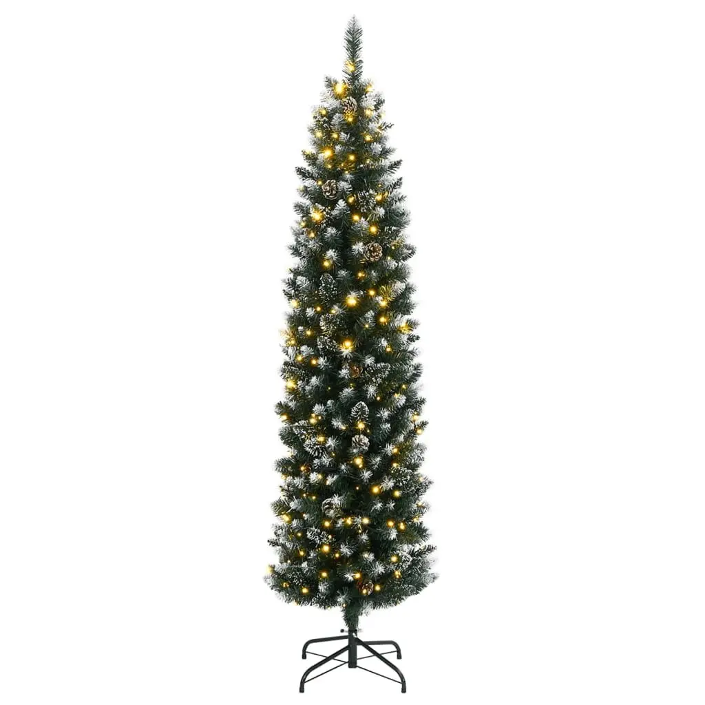 Artificial Slim Christmas Tree Green 240cm for Hallways Corners and Narrow Spaces