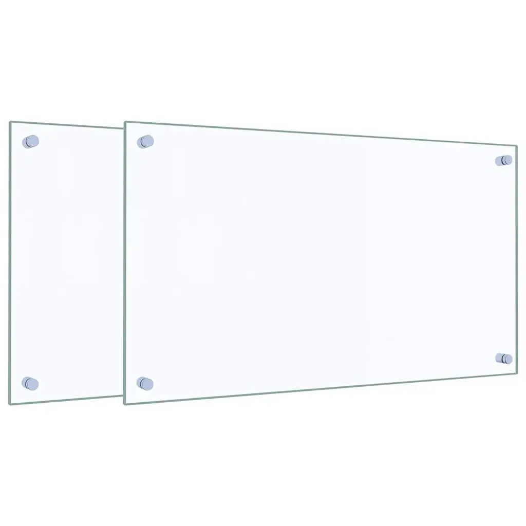 Tempered Glass Kitchen Backsplash Splash Guard 70x40 cm 2 Piece