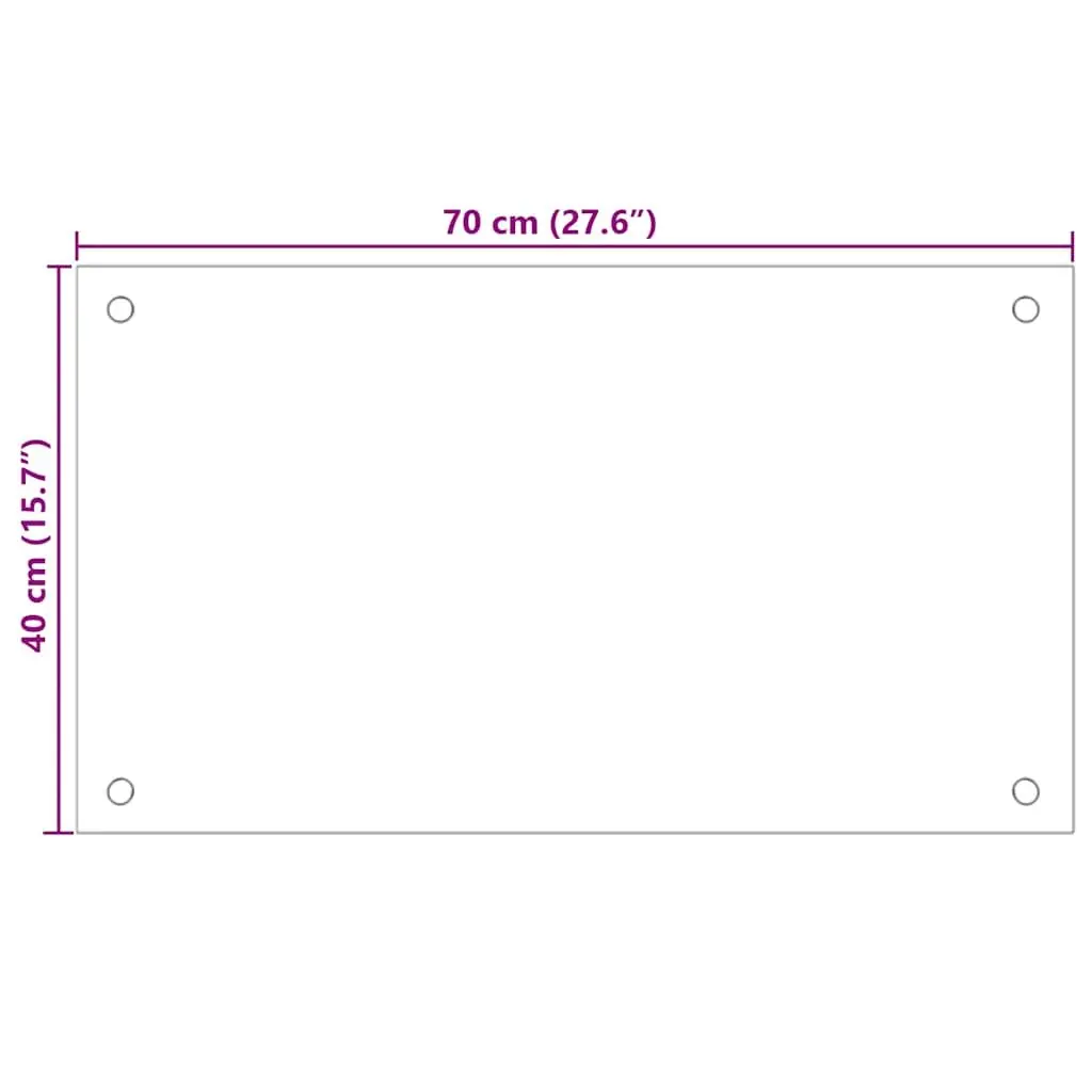 Tempered Glass Kitchen Backsplash Splash Guard 70x40 cm 2 Piece