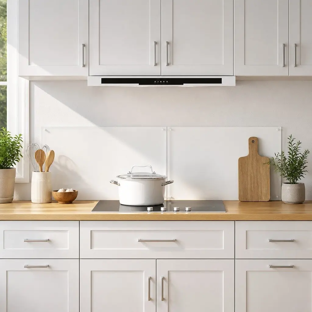 80 x 40 cm Tempered Glass Backsplash Set of 2 Panels