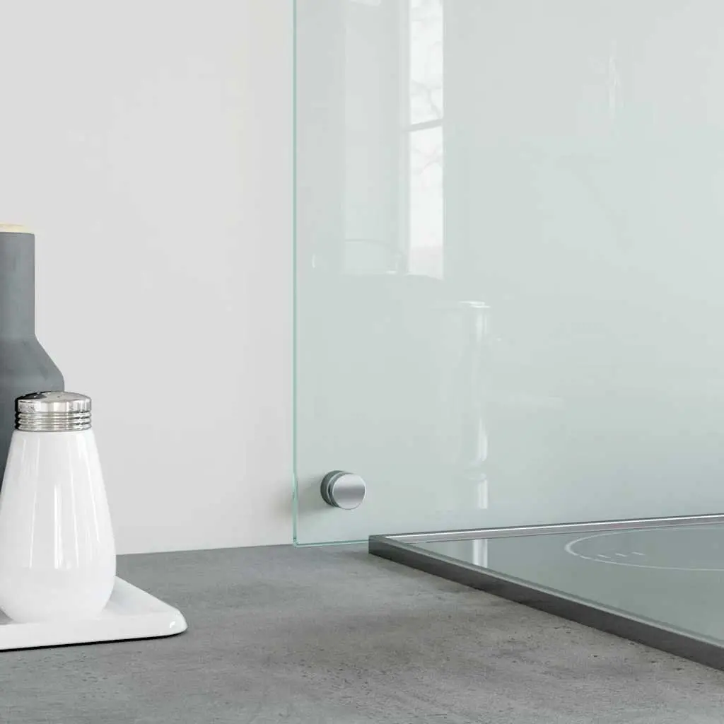 Tempered Glass Kitchen Splash Guard Set of 2 Transparent 80x40cm