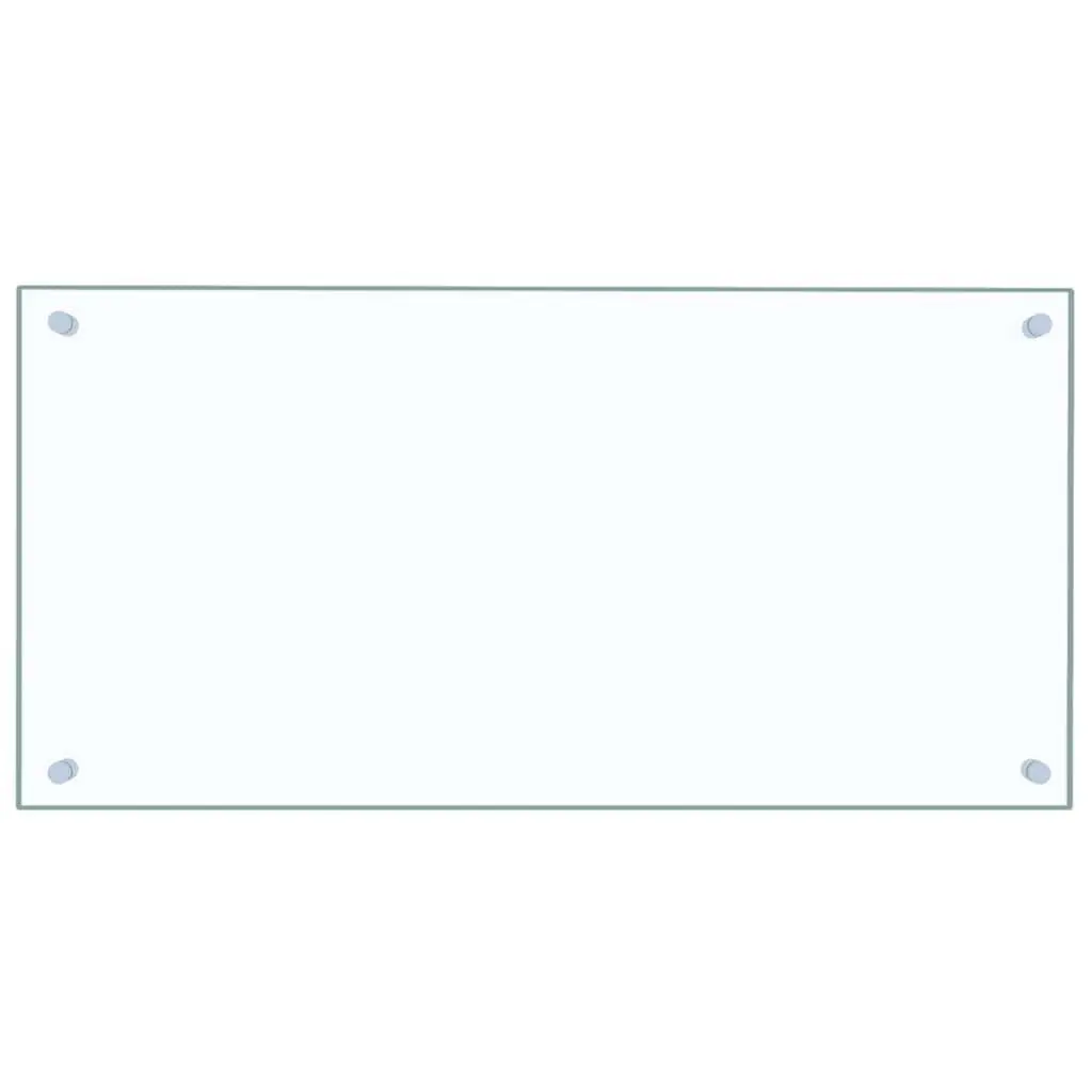 Tempered Glass Kitchen Splash Guard Set of 2 Transparent 80x40cm