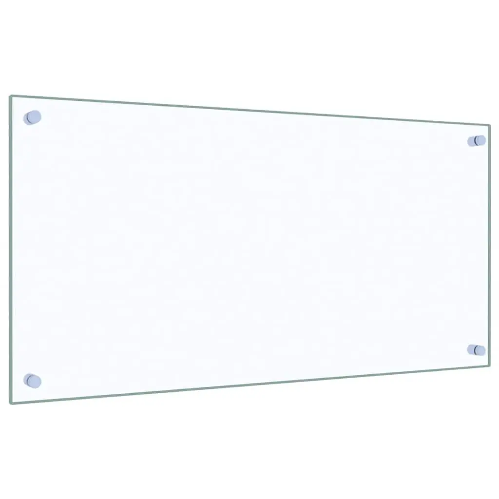 Tempered Glass Kitchen Splash Guard Set of 2 Transparent 80x40cm