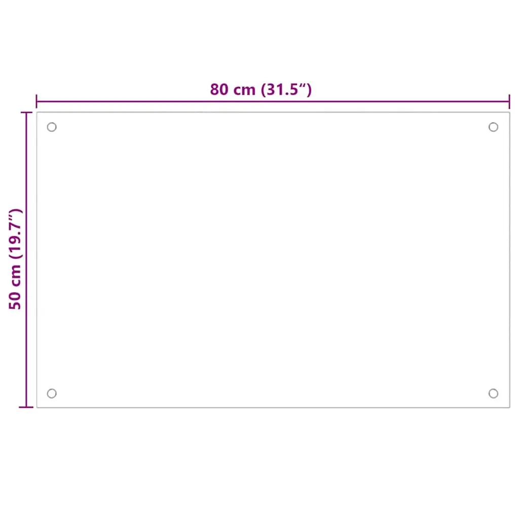 Tempered Glass Splash Guard Kitchen Backsplash Set 80x50cm Transparent 2 Pieces