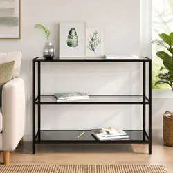 Corner Shelf Unit: 100 x 36 x 90 cm, Black Iron Frame