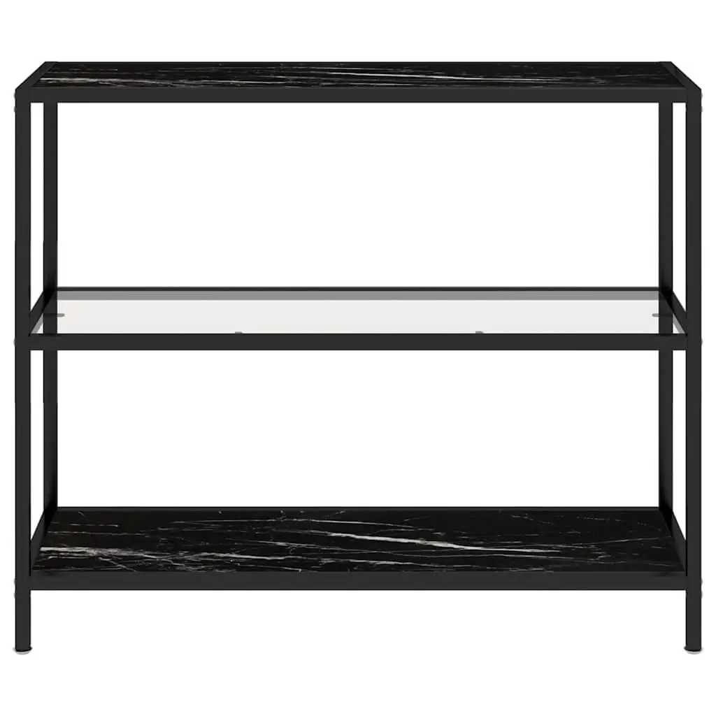 Black Marble Glass Shelf Unit