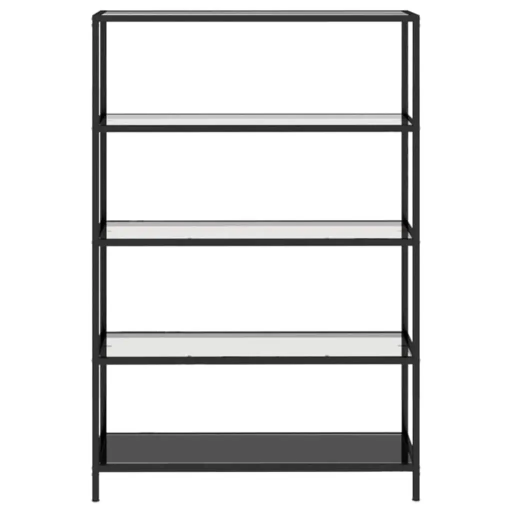 Tempered Glass Shelf Unit Black Storage Display for Living Room Bedroom Office 100 x 36 x 168 cm