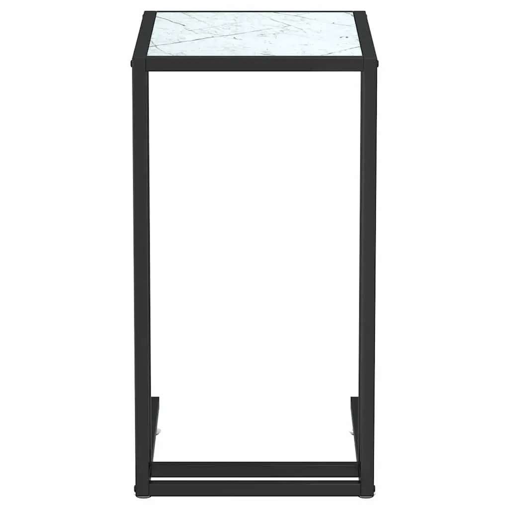 White Marble Top Computer Side Table