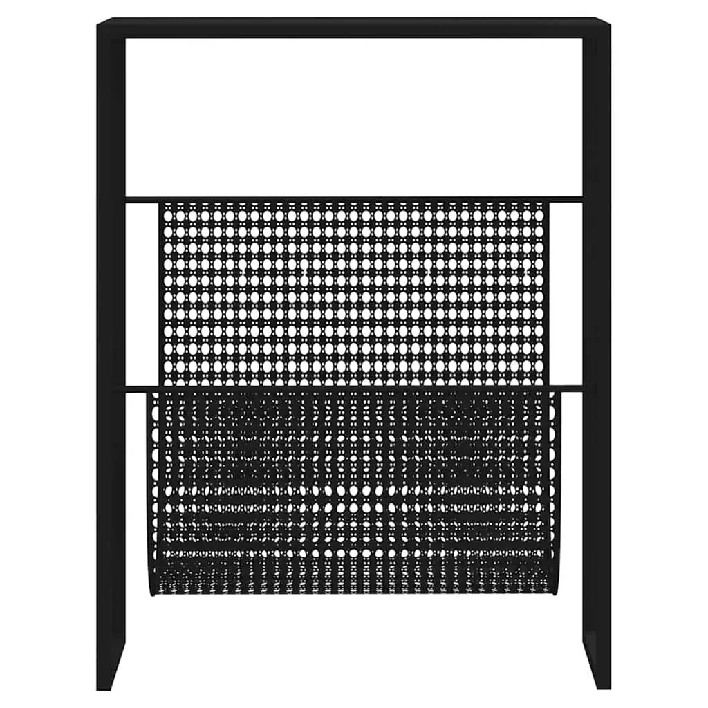 Magazine Rack Black Steel Storage Organiser Display Stand Living Room Office 35 x 15 x 45 cm