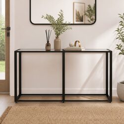 Console Table Dimensions: 140x35x75.5cm, Glass & Steel