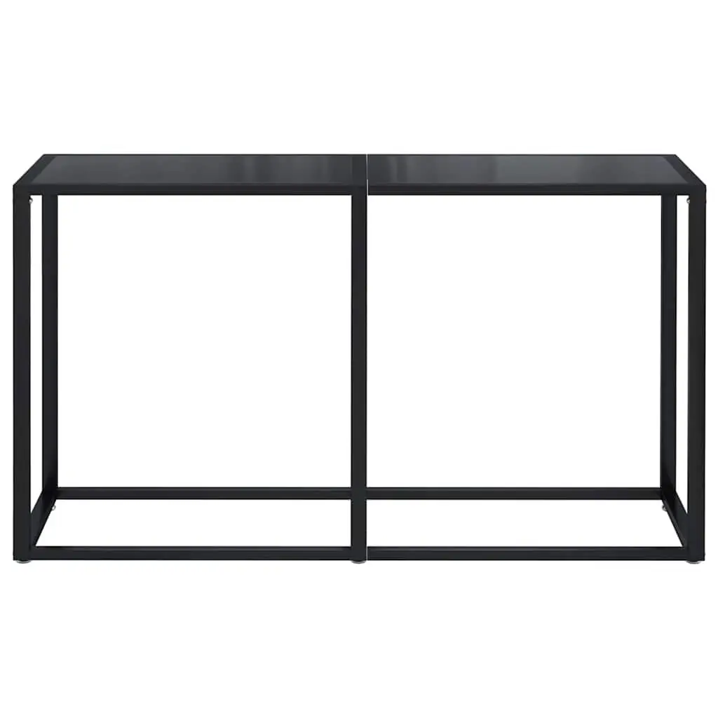 Console Table Black Tempered Glass Steel Frame Living Room Accent End Table