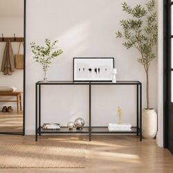 Tempered Glass Console Table: 140W x 35D x 75.5H cm