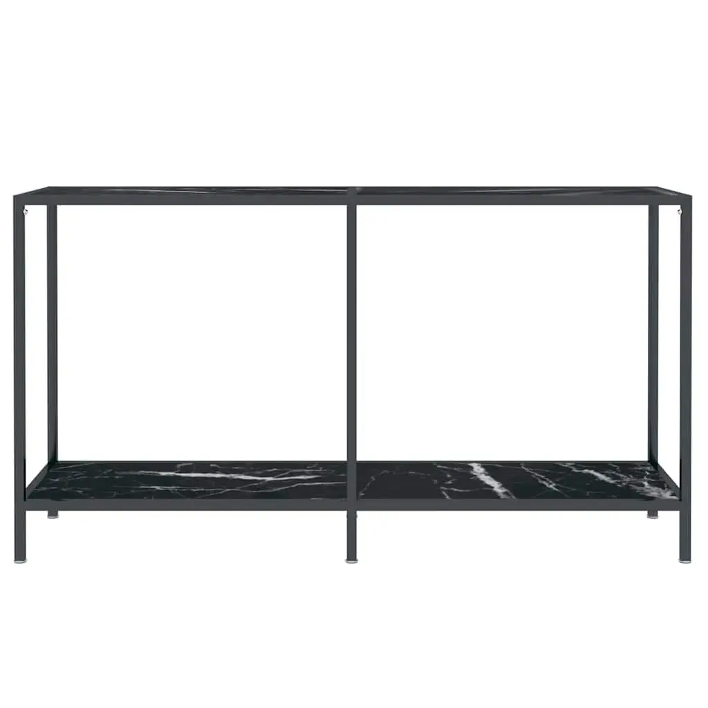 Console Table Black Tempered Glass Shelf Storage End Table Side Furniture