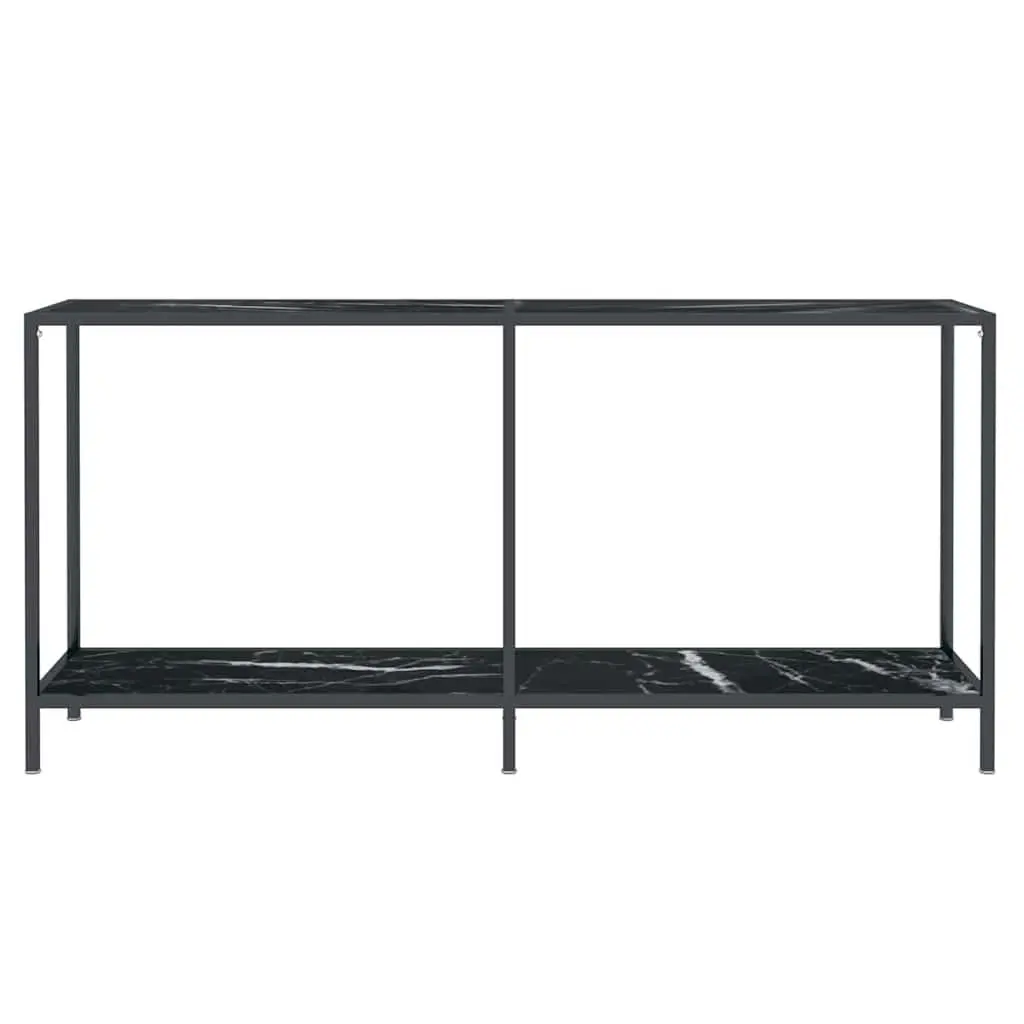 Console Table Living Room Black Tempered Glass 160 x 35 x 75.5 cm
