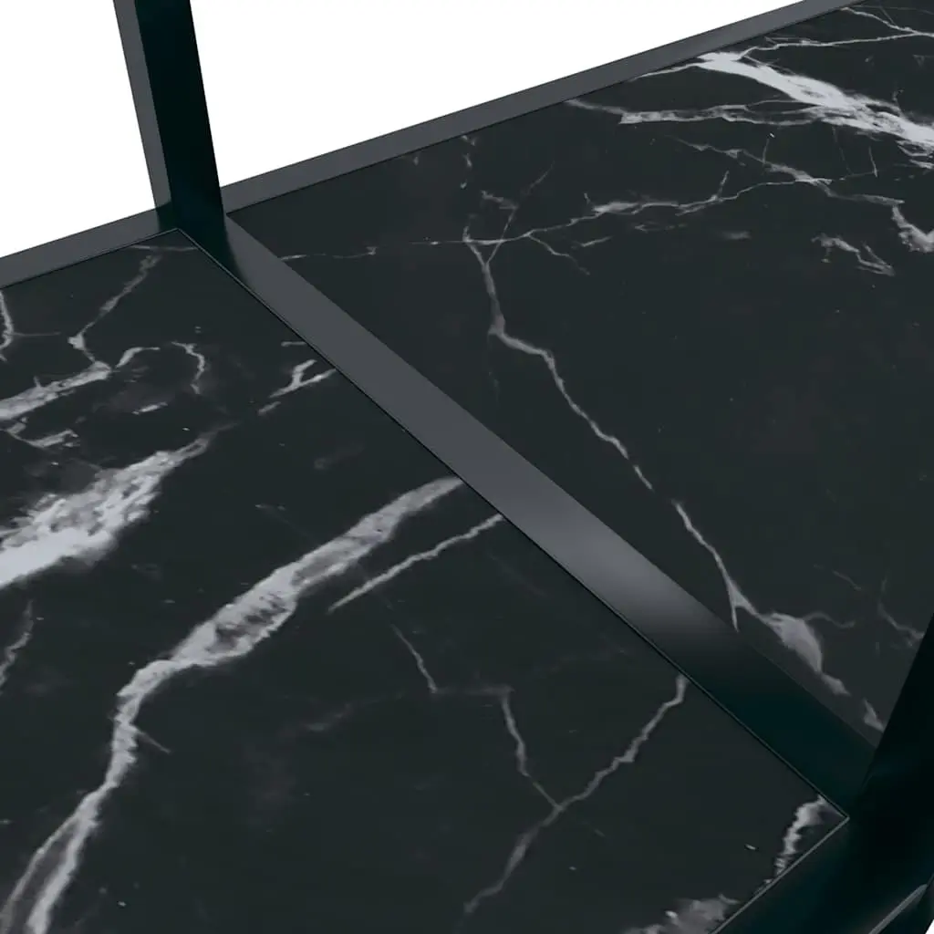 Console Table Living Room Black Tempered Glass 160 x 35 x 75.5 cm