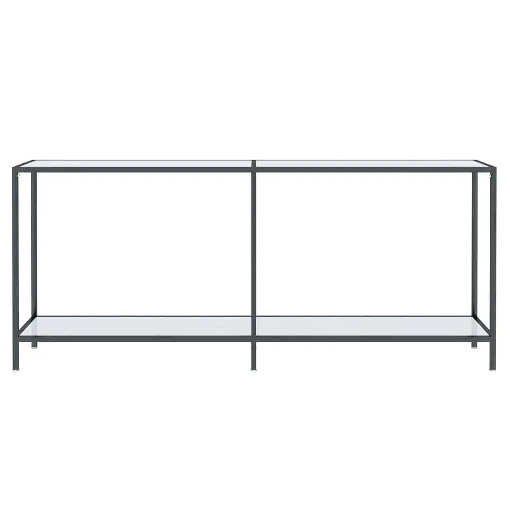 Console Table White Tempered Glass Living Room 180 x 35 x 75.5 cm