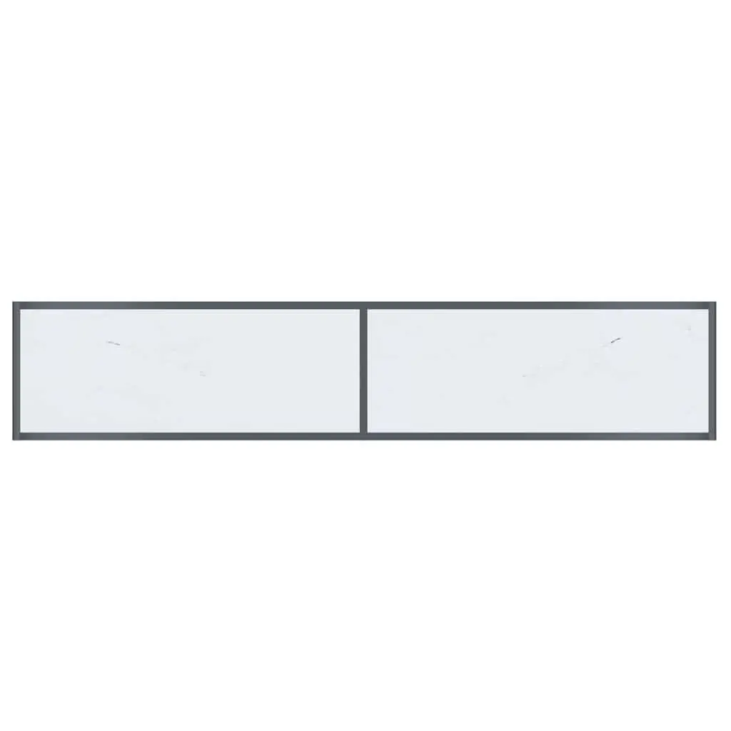 Console Table White Tempered Glass Living Room 180 x 35 x 75.5 cm