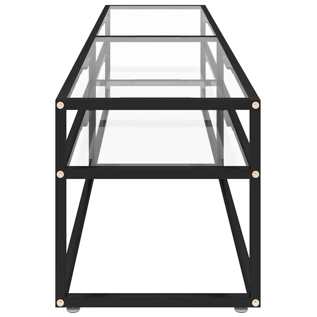TV Cabinet Living Room 180 x 40 x 40.5 cm Tempered Glass Storage Unit Transparent Media Console