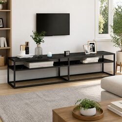 Specifications of Black Marble TV Cabinet with Glass Shelf