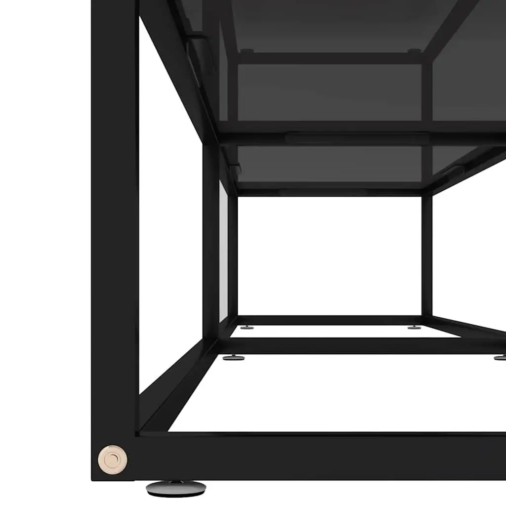 TV Cabinet Black Glass Shelving Unit Living Room Media Console Storage