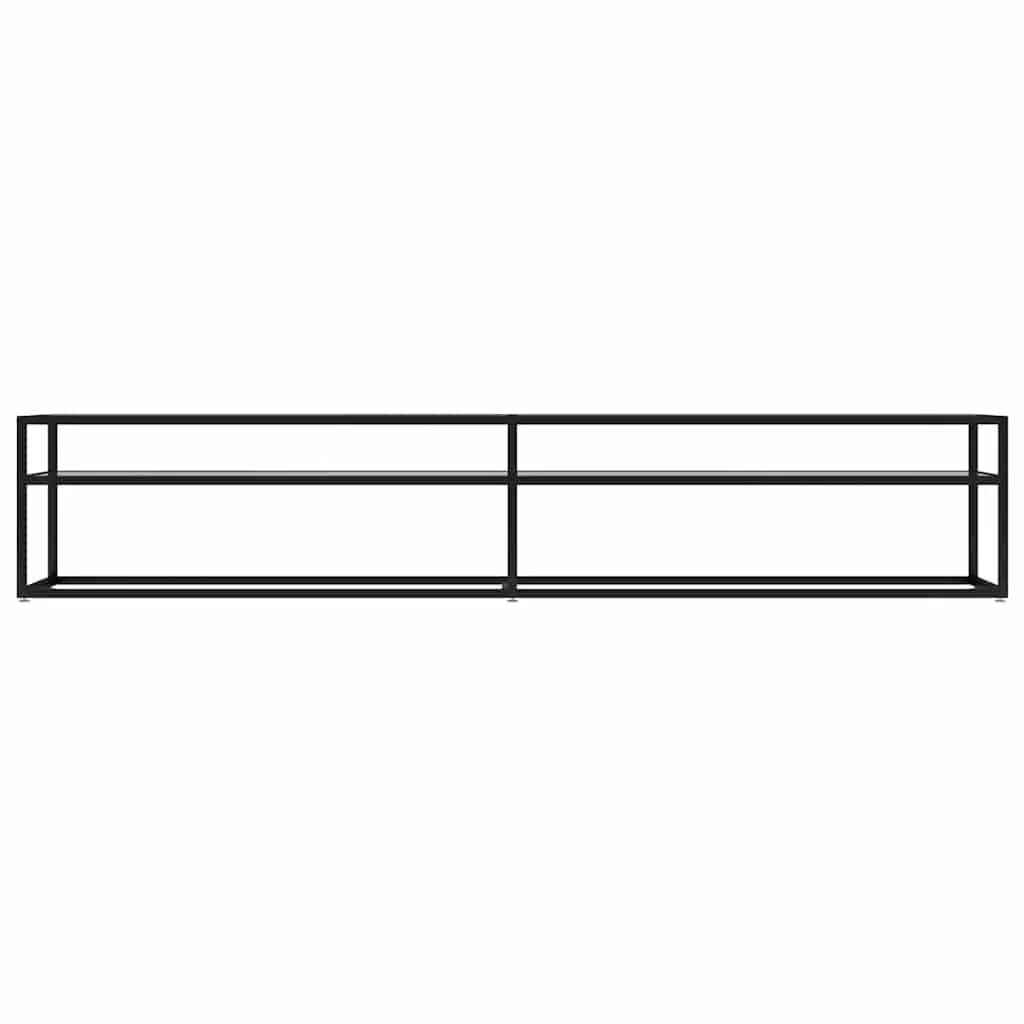 TV Cabinet Living Room Transparent Tempered Glass Media Storage Unit 220 x 40 x 40.5 cm