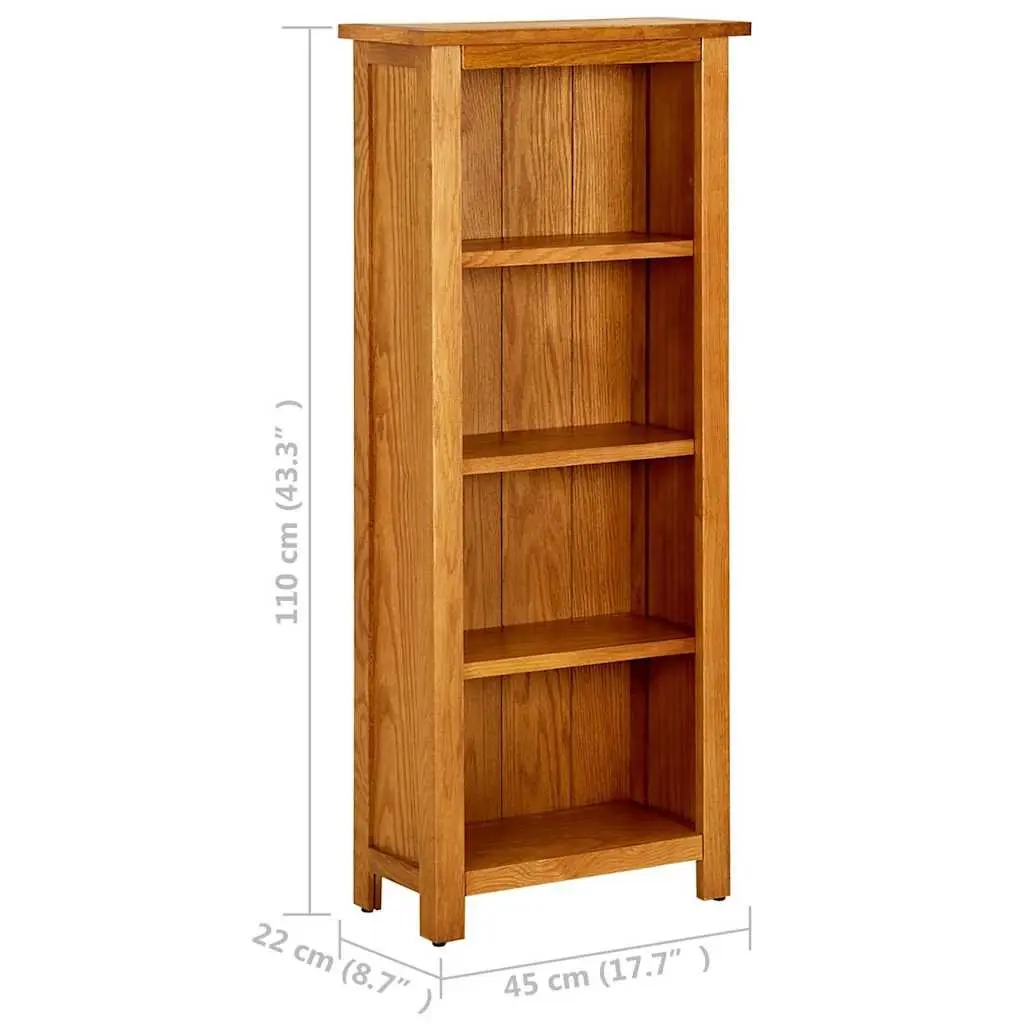 4-Tier Wooden Bookcase for Home 45x22x110 cm Brown Standing Shelf Storage Display Unit