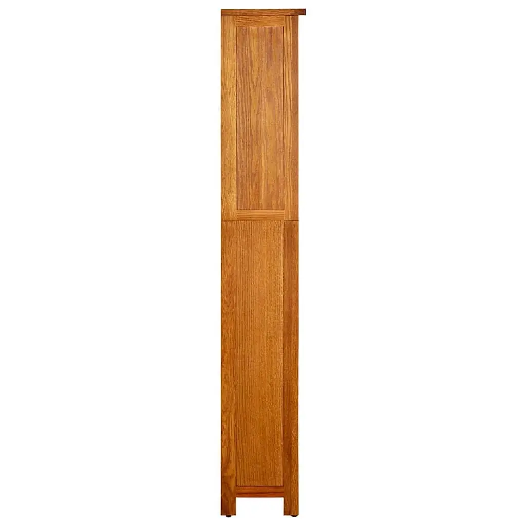 5-Tier Bookcase Solid Oak Wood Standing Shelf Storage Display Unit 45x22x140cm