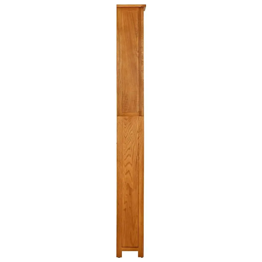 7-Tier Bookcase for Study Living Room Office 60x22x200 cm Solid Oak Wood Standing Shelf Storage Display
