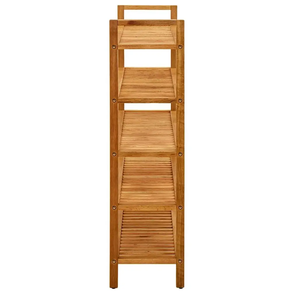 Shoe Rack for Hallway 5 Shelves Brown Wooden Storage Organiser