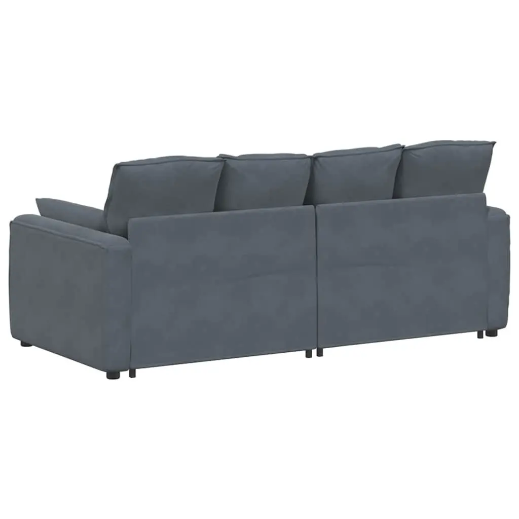 Modular Sofa with Cushions Dark Grey Reconfigurable Sectional Lounge Living Room