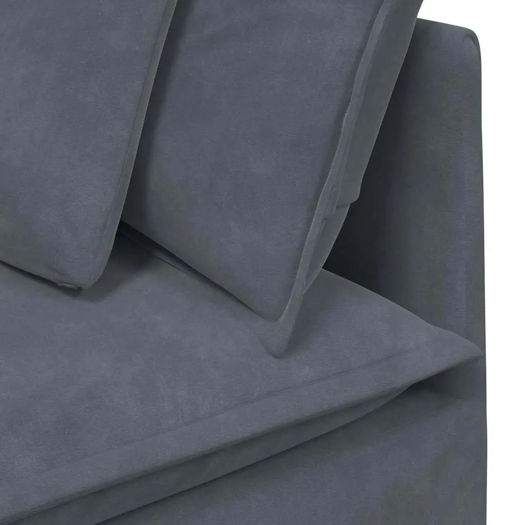 Modular Sectional Sofa for Living Room Four Sections Grey Velvet