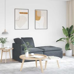 Grey Velvet Modular Sofa Sectional with Metal Frame