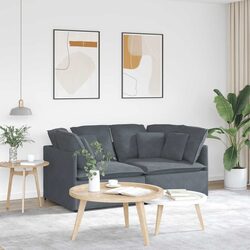 Specifications for Grey Velvet Two-Seater Modular Sofa