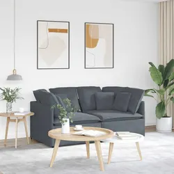 Specifications for Grey Velvet Two-Seater Modular Sofa