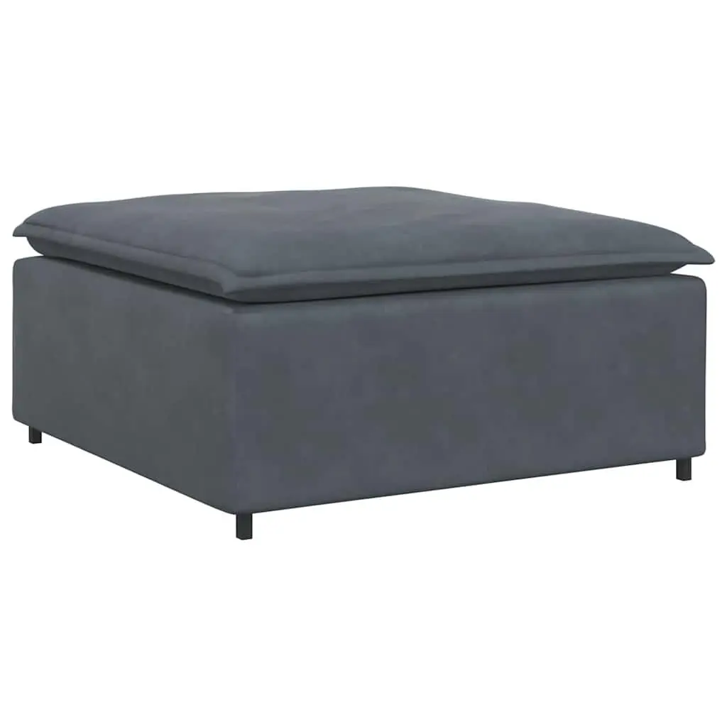 Modular Sofa for Living Room Grey Velvet Sectional Couch with Footstool