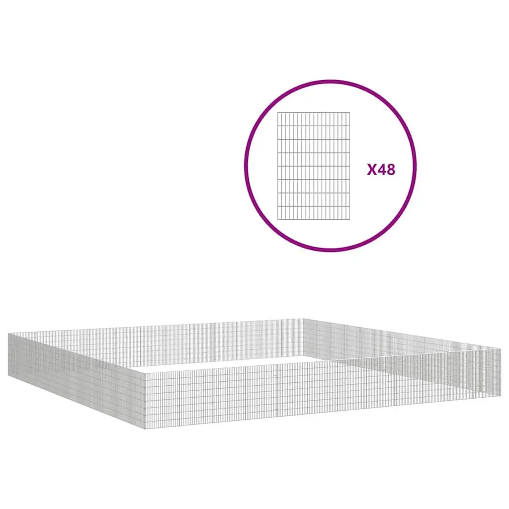 Small Animal Enclosure Playpen 48 Panel Silver 54 x 80 cm