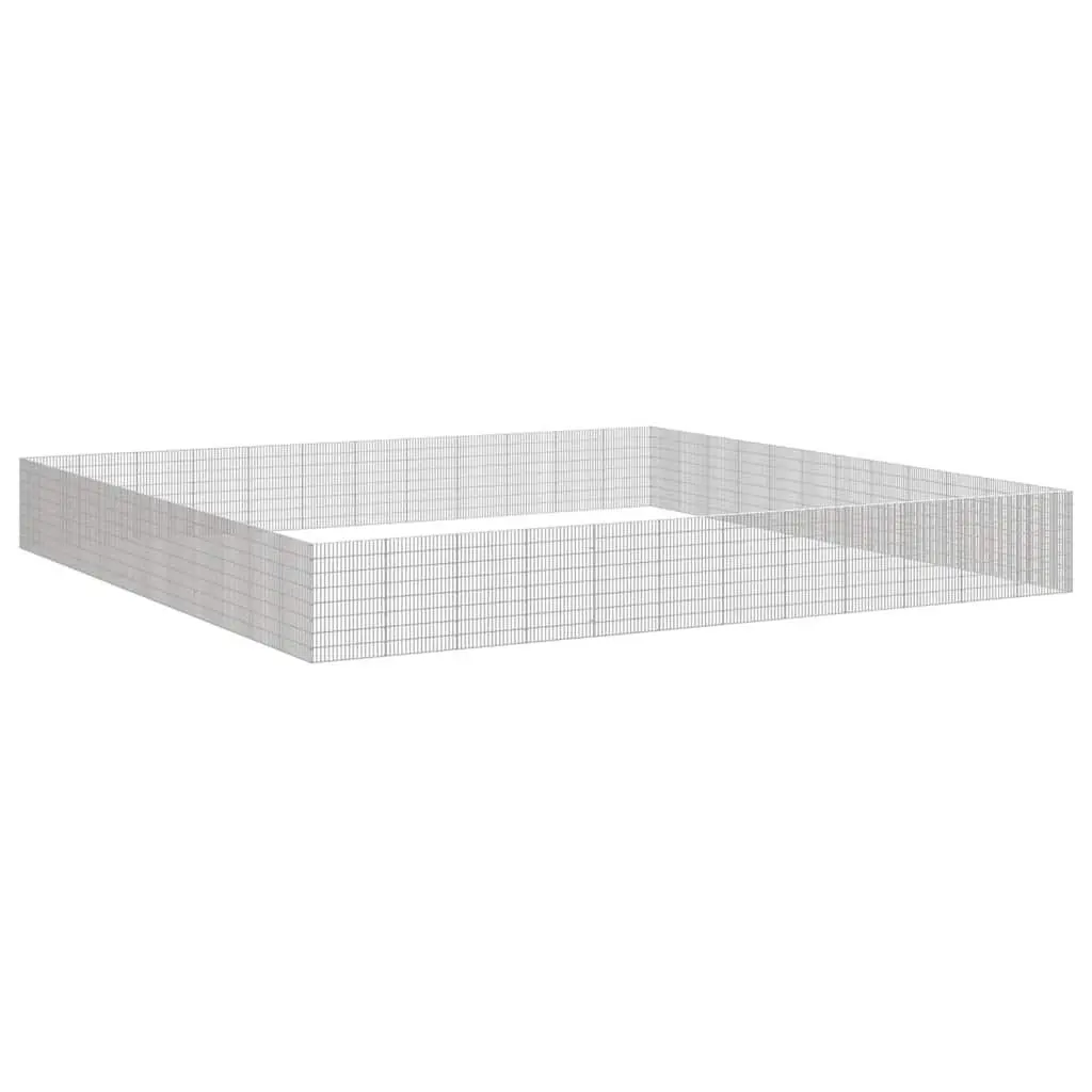 Small Animal Enclosure Playpen 48 Panel Silver 54 x 80 cm