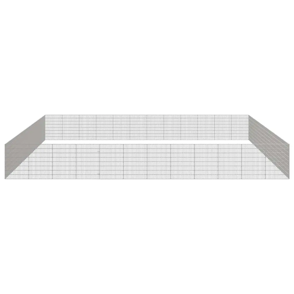 Small Animal Enclosure Playpen 48 Panel Silver 54 x 80 cm