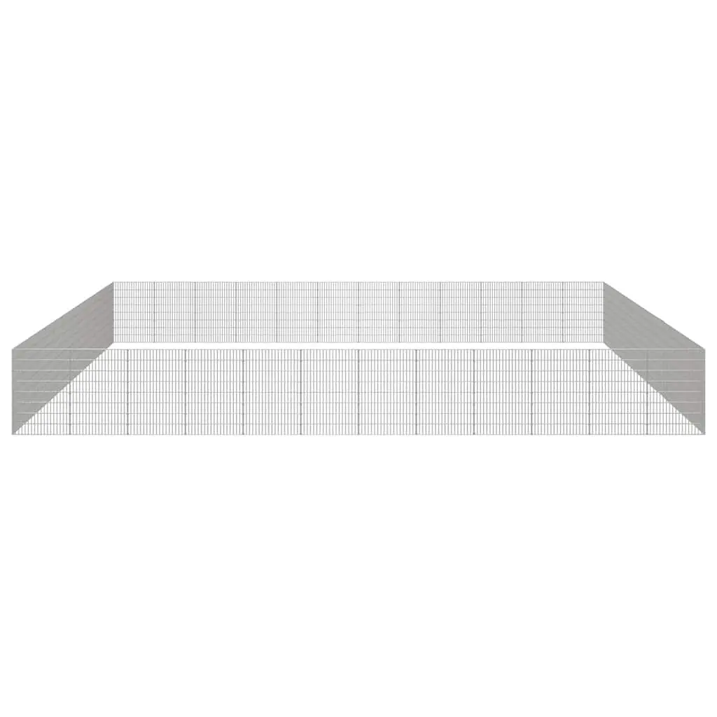 Small Animal Enclosure Playpen 48 Panel Silver 54 x 80 cm