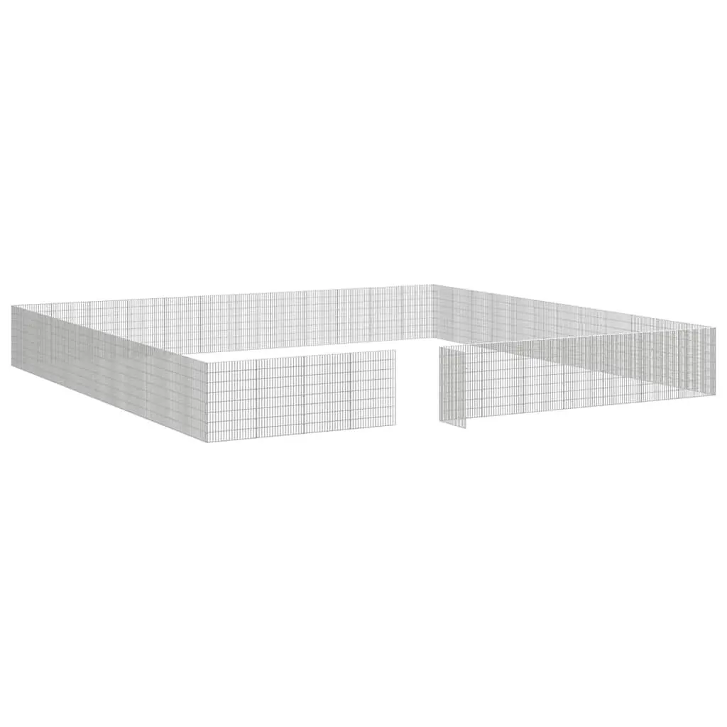 Small Animal Enclosure Playpen 48 Panel Silver 54 x 80 cm