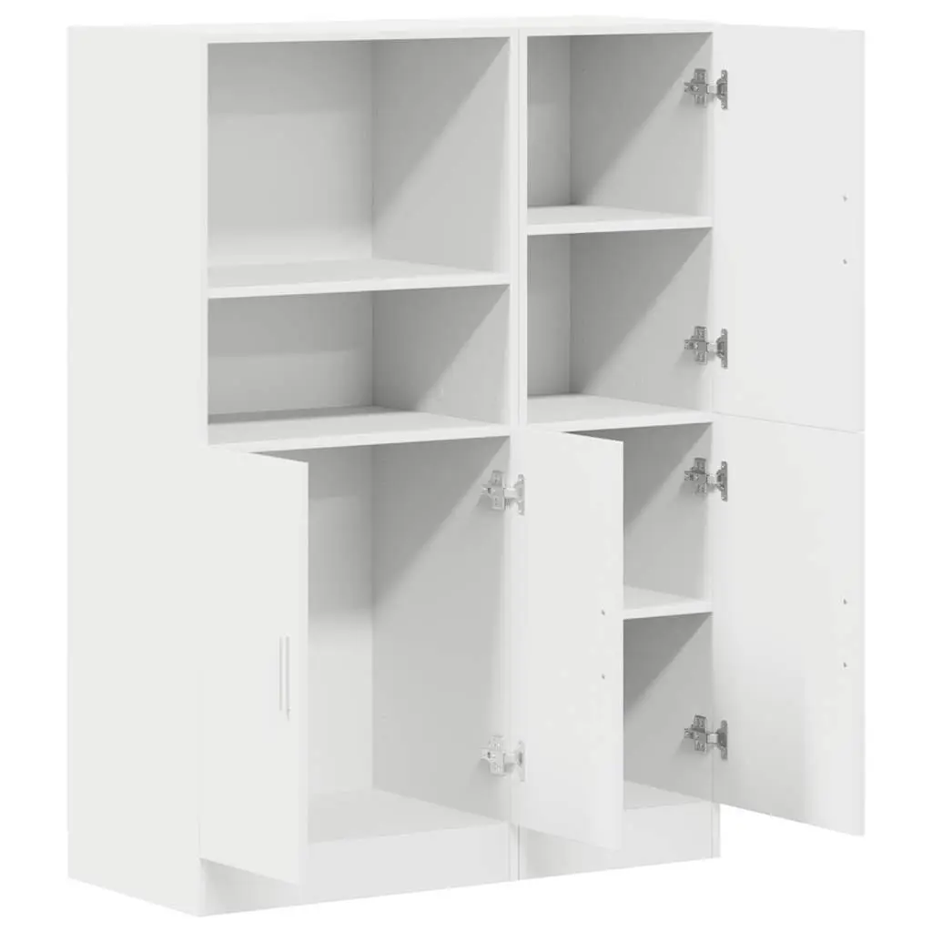 2 Piece Wall Mounted Storage Kitchen Cabinet Set Engineered Wood White