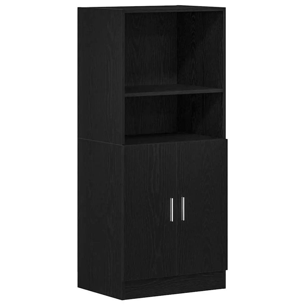 2 Piece Kitchen Cabinet Set for Kitchen Black Wall Mounted Storage Shelves