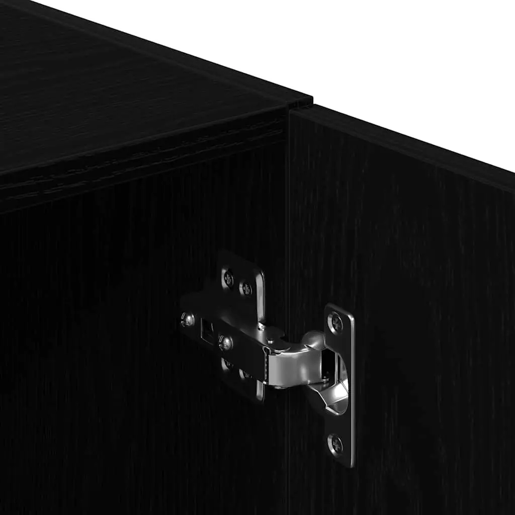 2 Piece Kitchen Cabinet Set for Kitchen Black Wall Mounted Storage Shelves