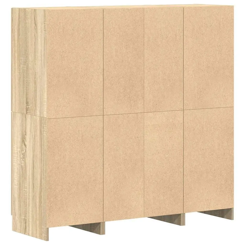 3 Piece Engineered Wood Wall Mounted Kitchen Storage Cabinet Set Brown
