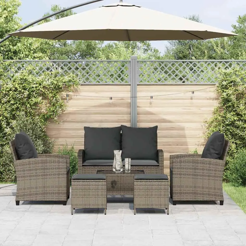 6-Piece Grey Garden Sofa Set