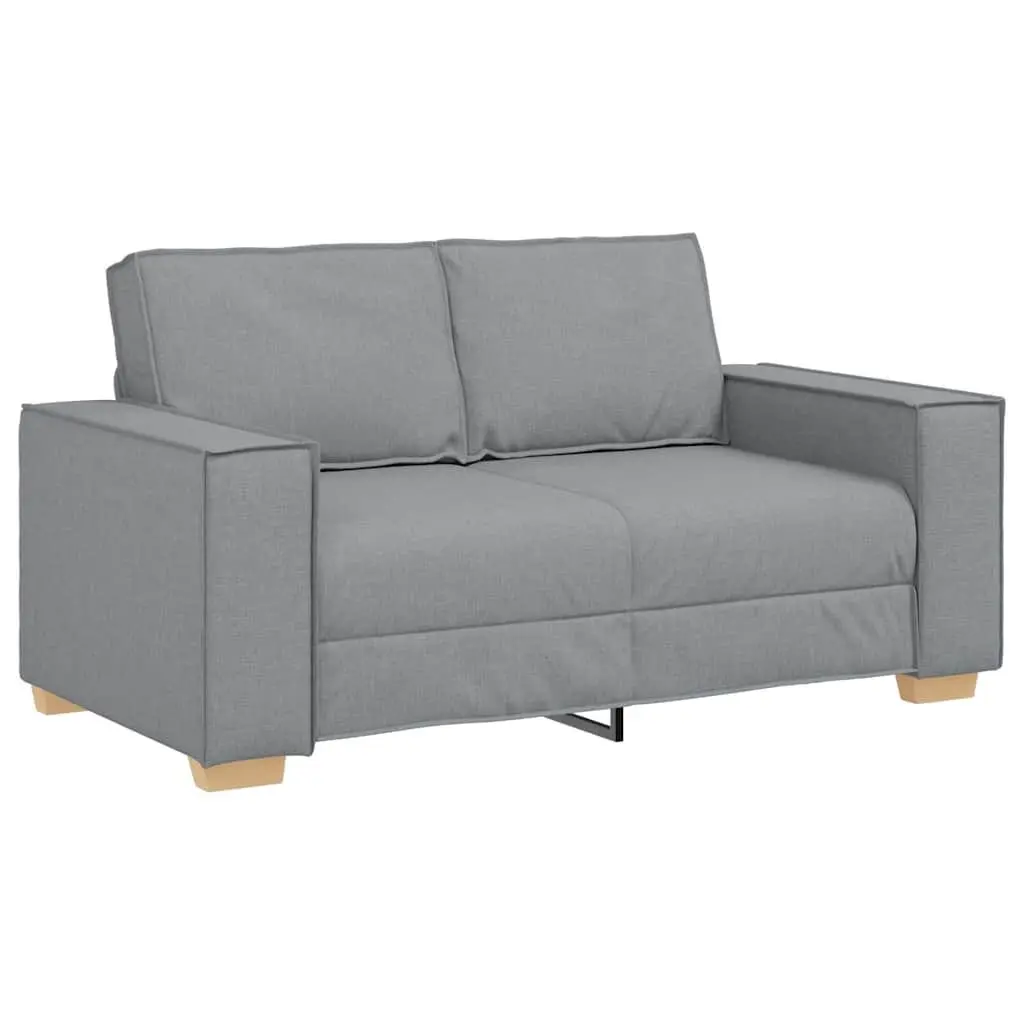 3-Piece Sofa Set Living Room Light Grey Linen-Blend Fabric