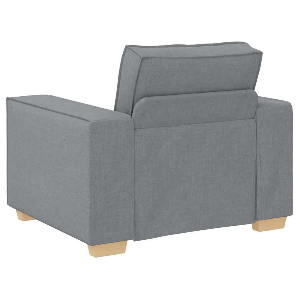 3-Piece Sofa Set Living Room Light Grey Linen-Blend Fabric