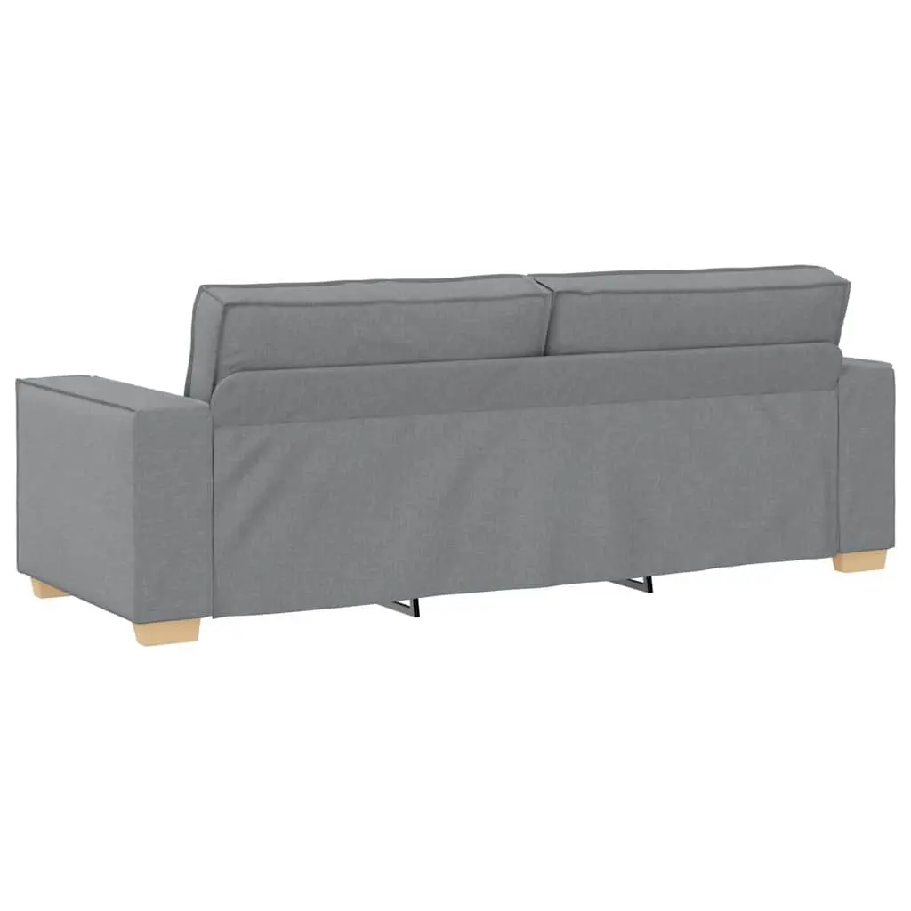 3-Piece Sofa Set Living Room Light Grey Linen-Blend Fabric