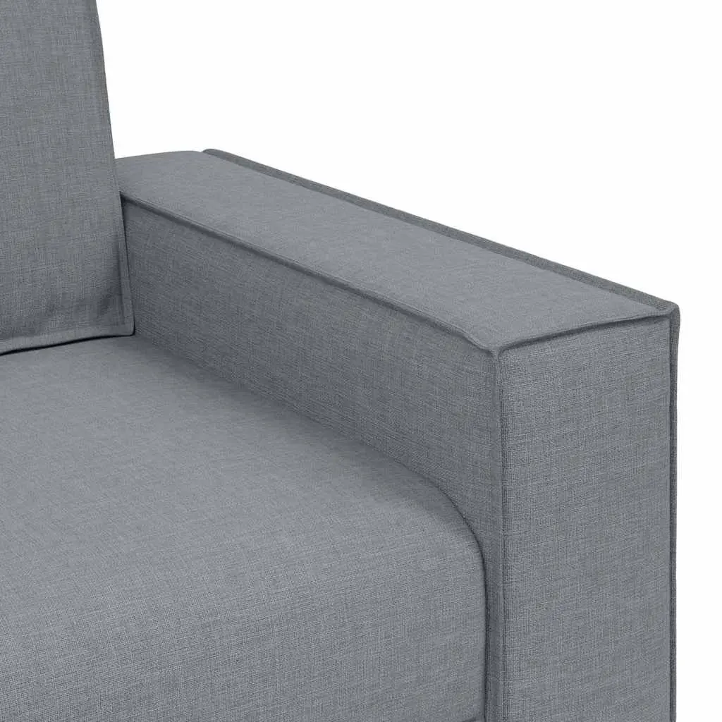 3-Piece Sofa Set Living Room Light Grey Linen-Blend Fabric