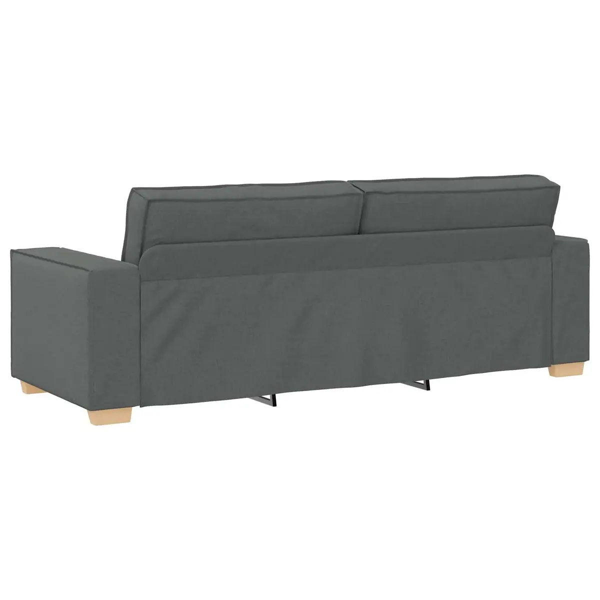 3-Piece Sofa Set Grey Linen-Blend Modern Living Room Furniture 220cm Wide Lounge